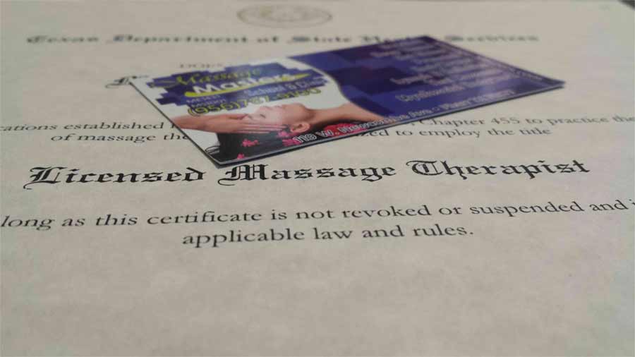 Texas massage therapy license and MBLEx exam preparation materials at Massage Masters School